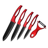 New arrival black  5pcs with gift box kitchen ceramic knife set